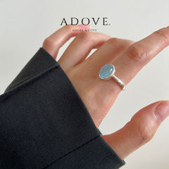 Oval Moon Stone Adjustable Ring