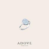 Oval Moon Stone Adjustable Ring