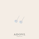 Moon Stone Heart Bar Bells Earrings