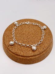 Large Heart Bells Baby Anklet / Bracelet