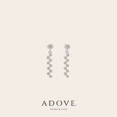 Zigzag Daisies Drop Stud Earrings