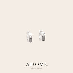 Black Diamante Huggies Earrings (12mm)