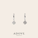 Hanging Clover Huggies Earrings