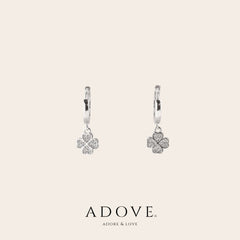 Hanging Clover Huggies Earrings