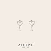 Drop Hearts Stud Earrings