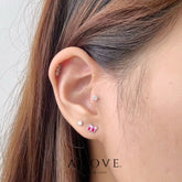 Dainty Pink Butterflies Stud Earrings