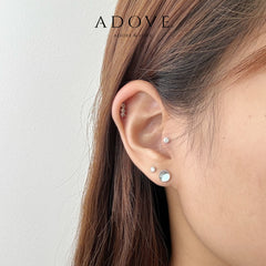 Merly Moonstone Barbell Earrings