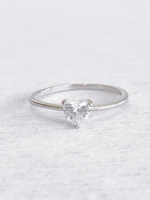 Adove Amelie Heart Solitaire Ring – rhodium plated 925 sterling silver ring for women