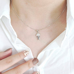 Shiny Fish Bone Necklace