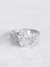 Adove Elizabeth Oval Solitaire Ring – rhodium plated 925 sterling silver ring for women