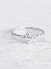 Adove Solea Star Solitaire Ring – rhodium plated 925 sterling silver ring for women