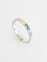 Elodie Rainbow Stone Ring – rhodium plated 925 sterling silver ring for women, image 2