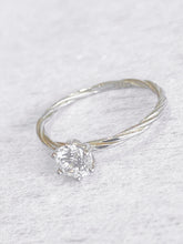 Ophelia Twisted Solitaire Ring – rhodium plated 925 sterling silver ring for women, image 2