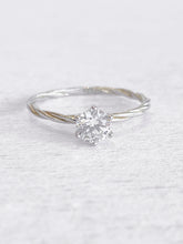Adove Ophelia Twisted Solitaire Ring – rhodium plated 925 sterling silver ring for women