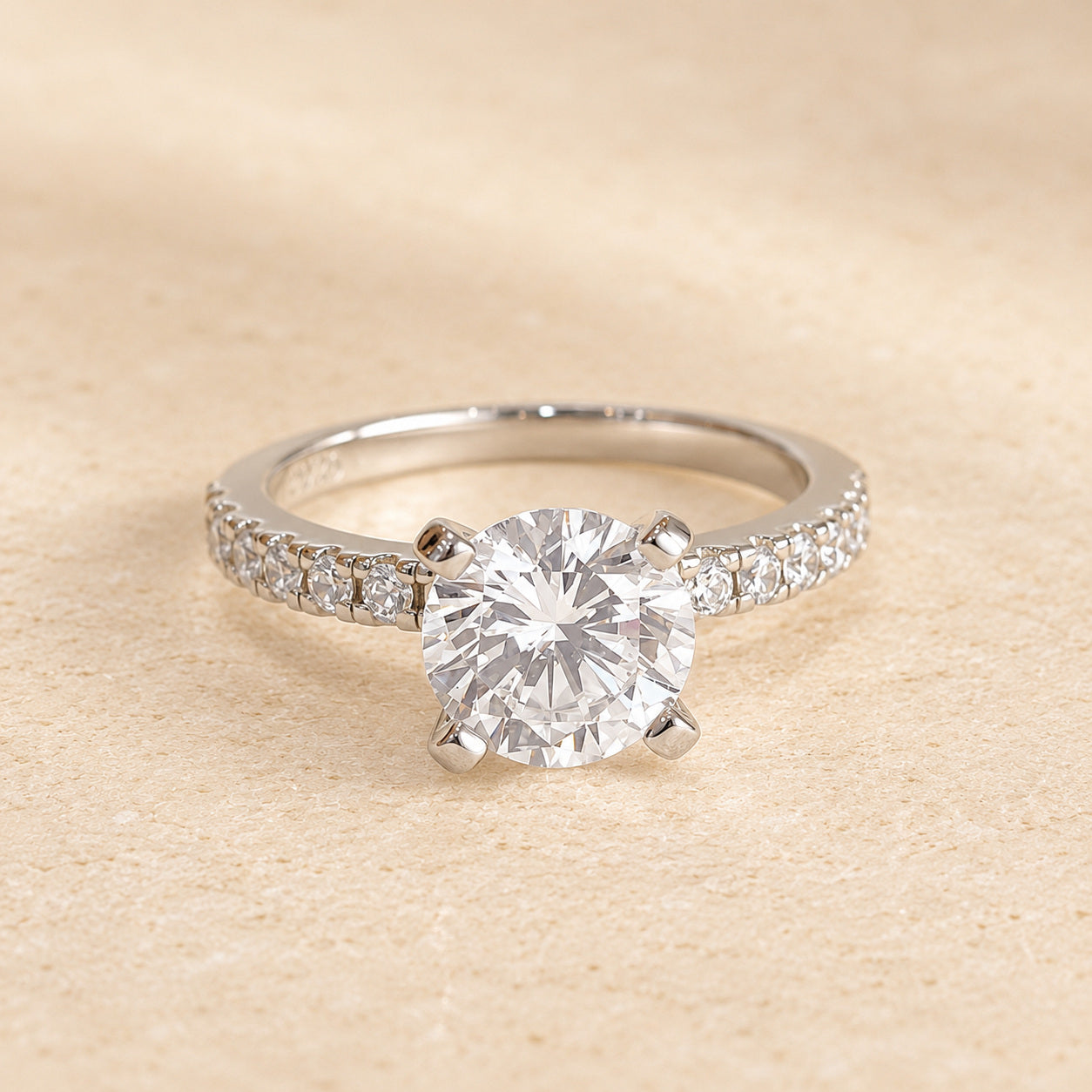 Adove Elnora Ring – rhodium plated 925 sterling silver ring for women with cubic zirconia