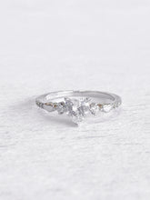 Adove Odette Heart Cluster Ring – rhodium plated 925 sterling silver ring for women