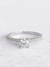 Adove Noelle Pavé Solitaire Ring – rhodium plated 925 sterling silver ring for women