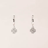 Hanging Clover Huggies Earrings