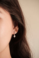 Hanging Clover Huggies Earrings