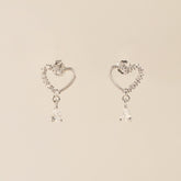 Drop Hearts Stud Earrings