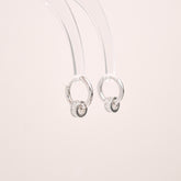Reese Huggies Earrings – rhodium plated 925 sterling silver huggie hoop earrings, image 2