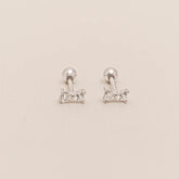 Sweet Bow Barbell Earrings