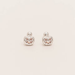 Halloween Series Spooky Pumpkin Barbell Earrings