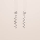 Zigzag Daisies Drop Stud Earrings