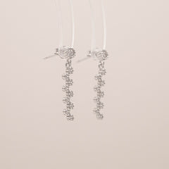 Zigzag Daisies Drop Stud Earrings