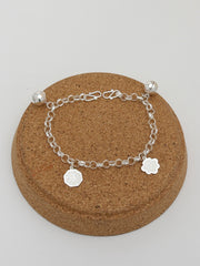 4.0mm Safe & Sunflower with Large Bells Baby Anklet / Bracelet