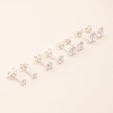 Round White Stud Earrings