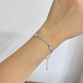 Tripapillon Bracelet with 925 Silver Plated Rhodium (White Gold)