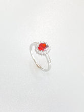 Renelle Red Halo Ring – rhodium plated 925 sterling silver ring for women, image 2
