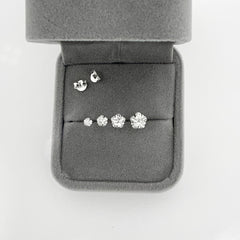 White Flower Stud Earrings
