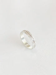 Aurelie Lined Band Ring - side view