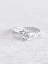 Adove Sylvie Bypass Solitaire Ring – 925 sterling silver ring for women