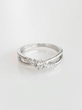 Adove Isadora Crossover Ring – rhodium plated 925 sterling silver ring for women
