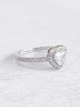 Arabella Heart Halo Ring – rhodium plated 925 sterling silver ring for women, image 2