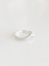 Celestine Wishbone Pavé Ring – 925 sterling silver ring for women, angled view