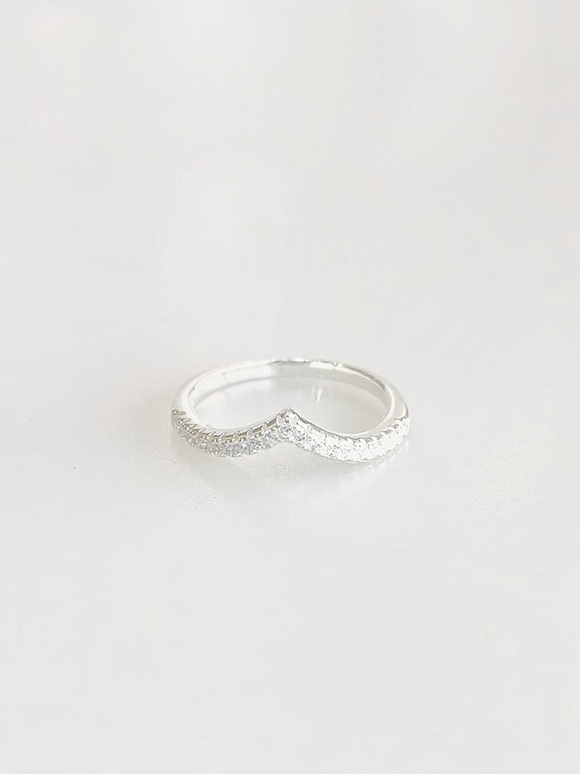 Celestine Wishbone Pavé Ring - front view