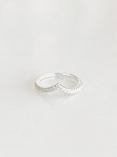 Adove Celestine Wishbone Pavé Ring – 925 sterling silver ring for women, front view