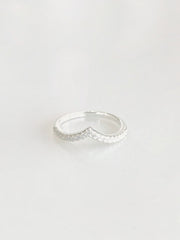 Celestine Wishbone Pavé Ring - front view