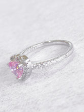 Yvette Pink Heart Halo Ring – rhodium plated 925 sterling silver ring for women, image 2