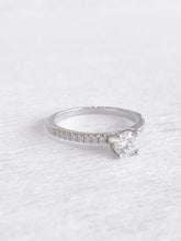 Noelle Pavé Solitaire Ring – rhodium plated 925 sterling silver ring for women, image 2