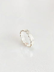 S990 Fleurette Lucky Coin Ring - side view