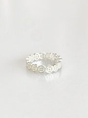 S990 Fleurette Lucky Coin Ring - front view