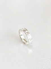 S990 Liora Textured Band Ring - angled side view