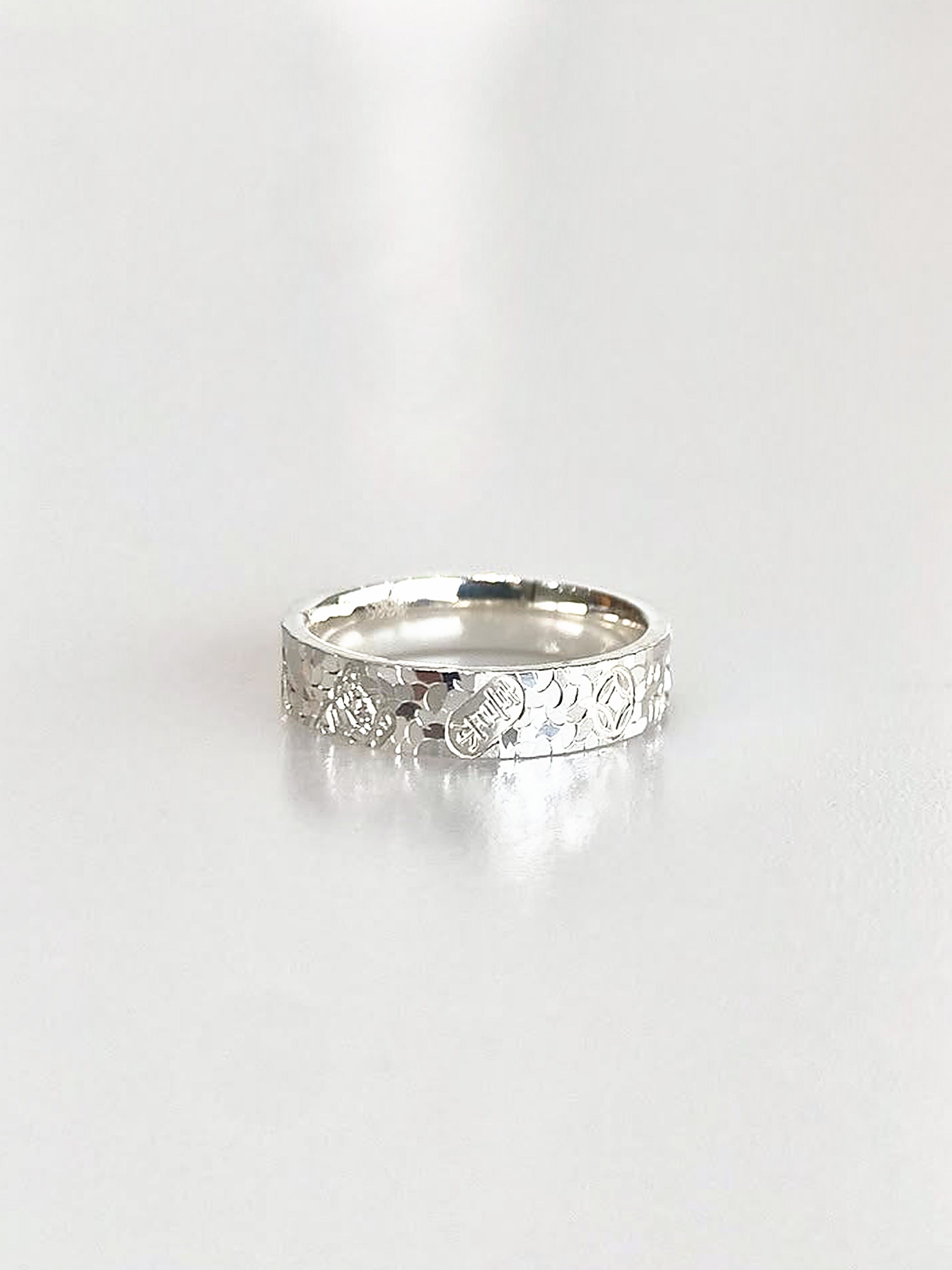S990 Liora Textured Band Ring - front view