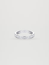 Adove Shelby Channel Band Ring – rhodium plated 925 sterling silver ring for women, front view