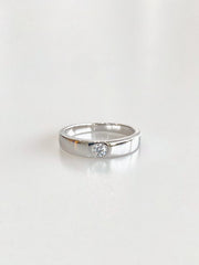 Solenne Moissanite Band Ring - front view